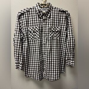 Abalanche Brownand White Casual Button Down Shirt size 3XL